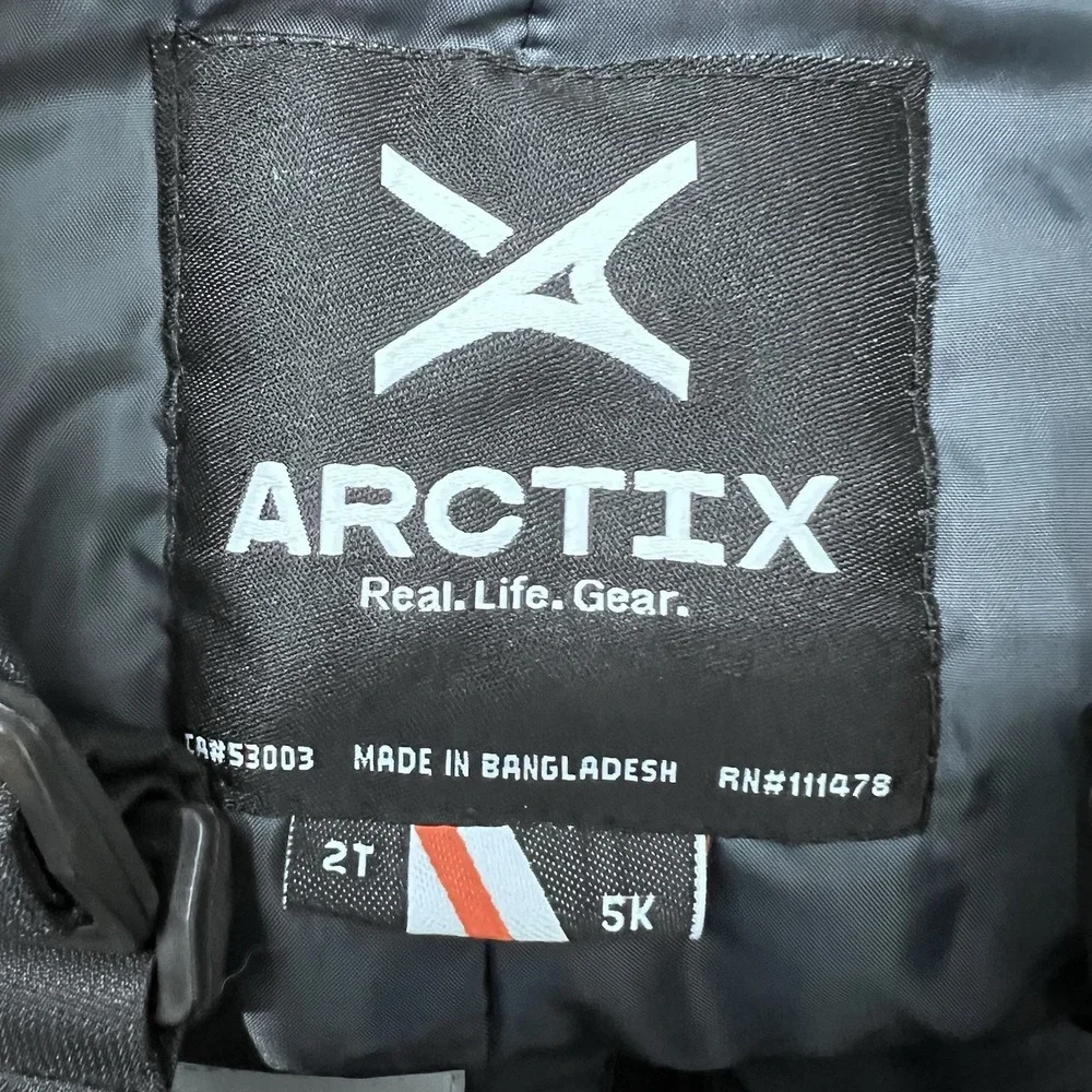 Arctix Toddler Snow Bib Overalls 2T Black Insulated Snow Pants Waterproof